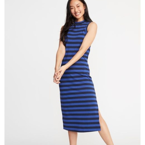 Old Navy Dresses & Skirts - Old Navy Sleeveless High-Neck Jersey Midi New